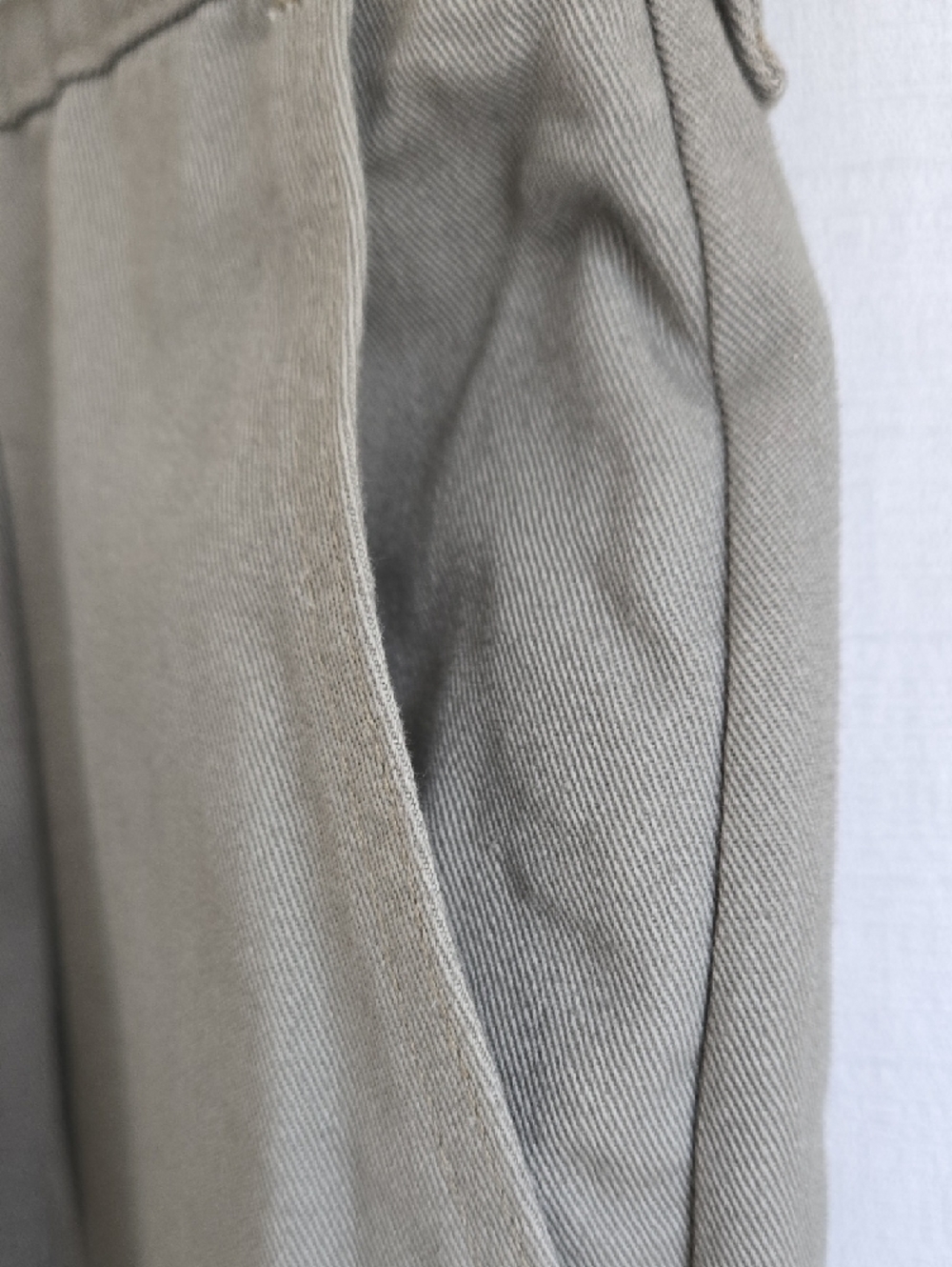 Men's Pleated Chino Pants in Light Taupe - Classic Straight - Picture 4 of 10